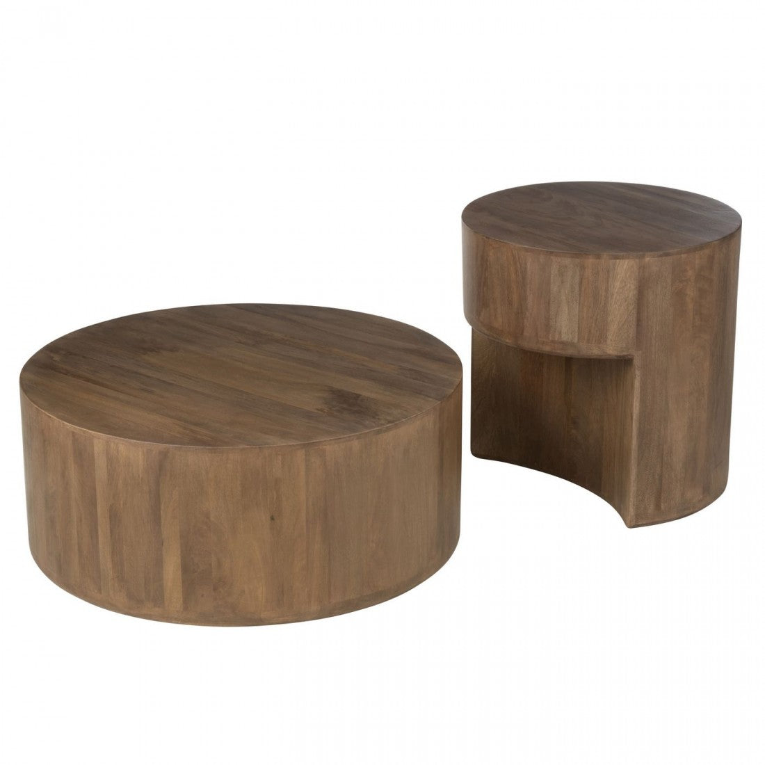 Bijzettafels Toge Mango Hout Bruin Set van 2 - Salontafel - J-Line - livinglovely.nl