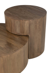 Bijzettafels Toge Mango Hout Bruin Set van 2 - Salontafel - J-Line - livinglovely.nl