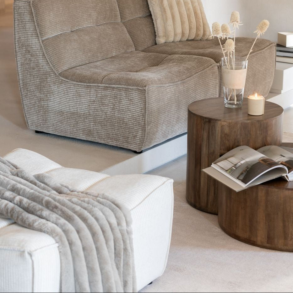 Bijzettafels Toge Mango Hout Bruin Set van 2 - Salontafel - J-Line - livinglovely.nl