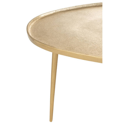 Bijzettafels Vinta Aluminium Goud Set van 2 - Bijzettafel - J-Line - livinglovely.nl