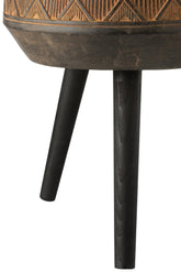 Bloempot 3 poten Ethnic Bruin Beige - Pot - J-Line - livinglovely.nl