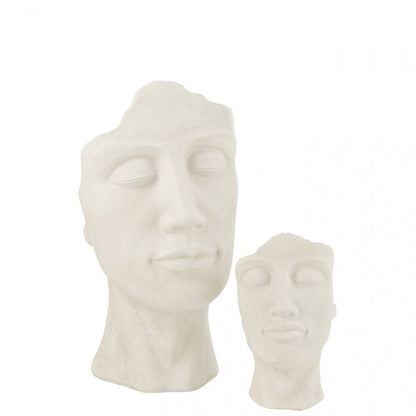 Bloempot David Klei Wit Large - Pot - J-Line - livinglovely.nl