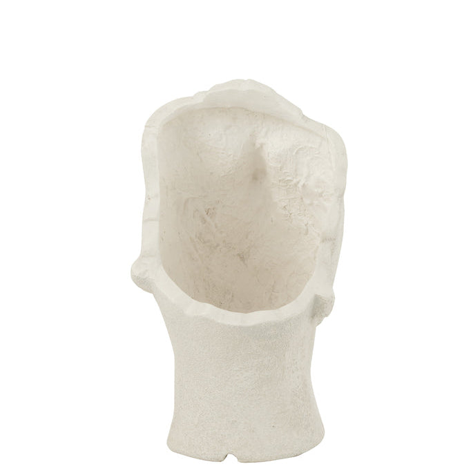 Bloempot David Klei Wit Small - Pot - J-Line - livinglovely.nl