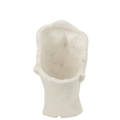 Bloempot David Klei Wit Small - Pot - J-Line - livinglovely.nl