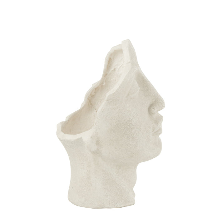 Bloempot David Klei Wit Small - Pot - J-Line - livinglovely.nl