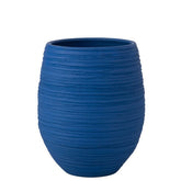 Bloempot Fiesta Keramiek Blauw Large - Pot - J-Line - livinglovely.nl