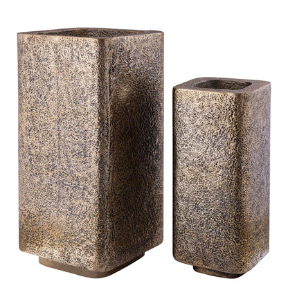 Bloempot Indira - Aluminium - Goud- Set van 2 PTMD - Pot - PTMD - livinglovely.nl