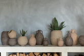 Bloempot Keramiek Taupe/Bruin Small Set van 2 - Bloempot - J-Line - livinglovely.nl