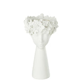 Bloempot Kop Resine Wit Large - Pot - J-Line - livinglovely.nl