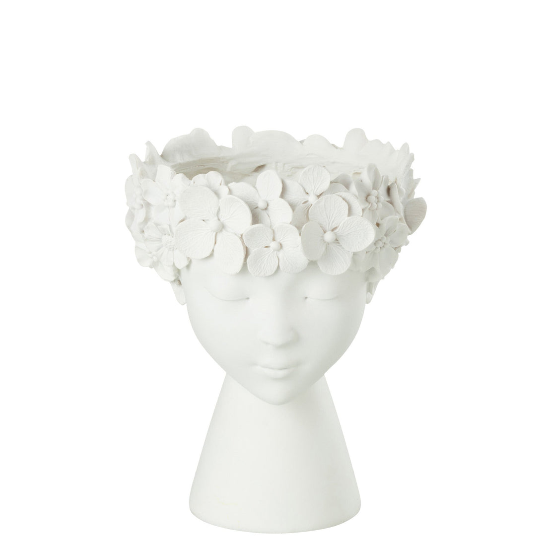 Bloempot Kop Resine Wit Small - Pot - J-Line - livinglovely.nl
