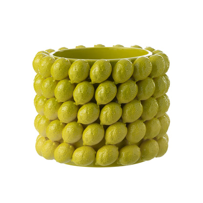 Bloempot Limoen Keramiek Groen Extra Large - Pot - J-Line - livinglovely.nl