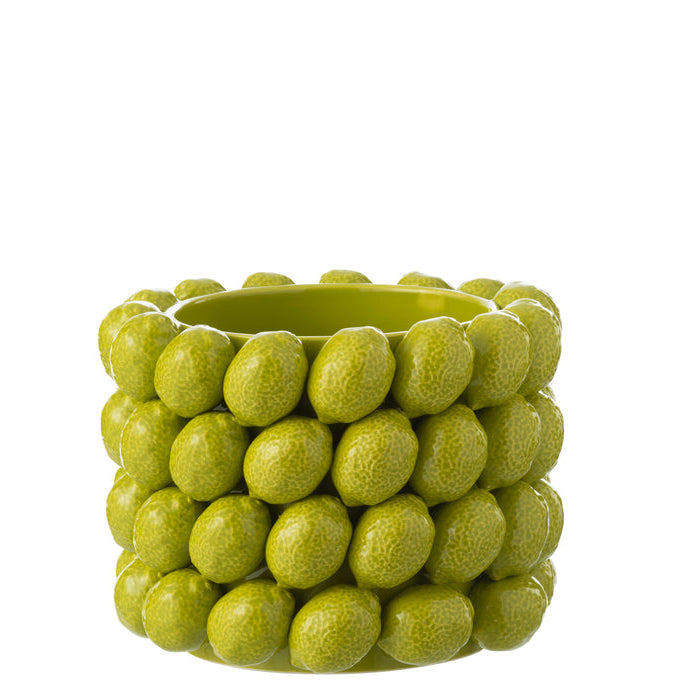 Bloempot Limoen Keramiek Groen Large - Pot - J-Line - livinglovely.nl