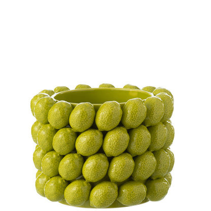 Bloempot Limoen Keramiek Groen Large - Pot - J-Line - livinglovely.nl