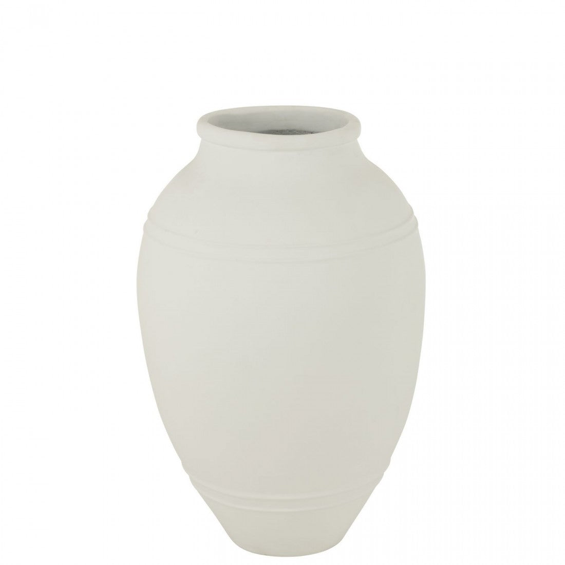 Bloempot Modern Terracotta Wit L60cmxB60cmxH90cm - Pot - J-Line - livinglovely.nl