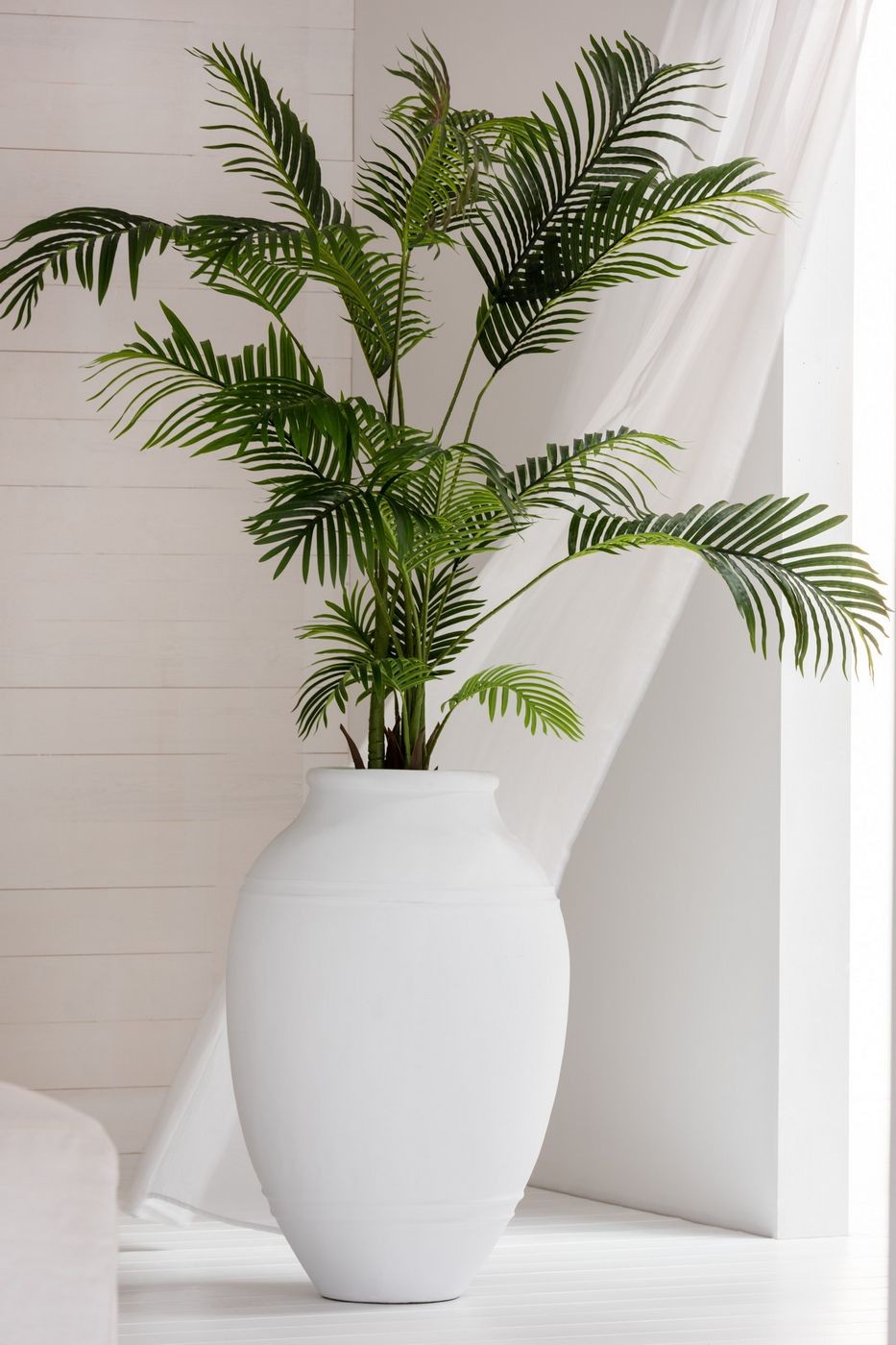 Bloempot Modern Terracotta Wit L60cmxB60cmxH90cm - Pot - J-Line - livinglovely.nl