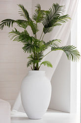 Bloempot Modern Terracotta Wit L60cmxB60cmxH90cm - Pot - J-Line - livinglovely.nl