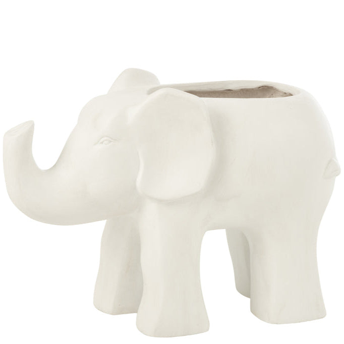 Bloempot Olifant Klei Wit - Pot - J-Line - livinglovely.nl