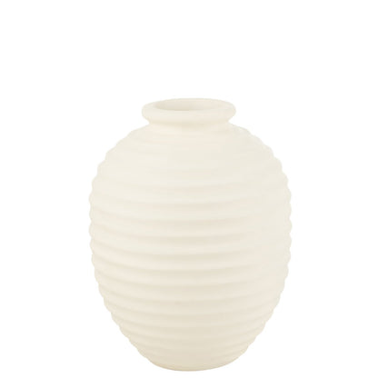 Bloempot Ovaal Terracotta Wit Large 66cm - Pot - J-Line - livinglovely.nl