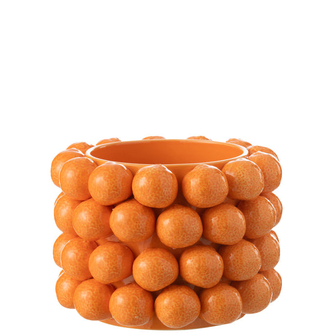 Bloempot Sinaasappels Keramiek Oranje Large - Pot - J-Line - livinglovely.nl