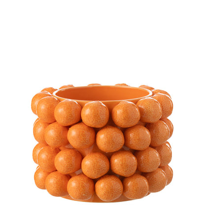 Bloempot Sinaasappels Keramiek Oranje Large - Pot - J-Line - livinglovely.nl