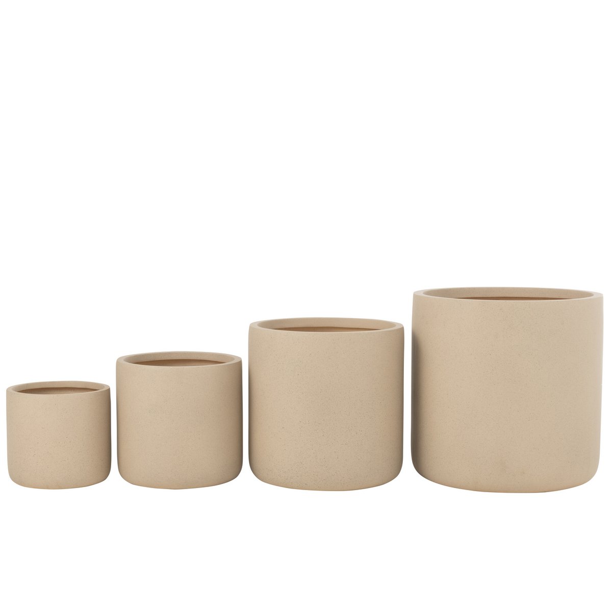 Bloempotten Dune Klei Ivoor Set van 4 - Pot - J-Line - livinglovely.nl