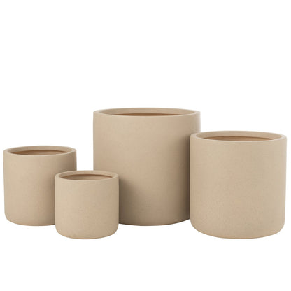 Bloempotten Dune Klei Ivoor Set van 4 - Pot - J-Line - livinglovely.nl