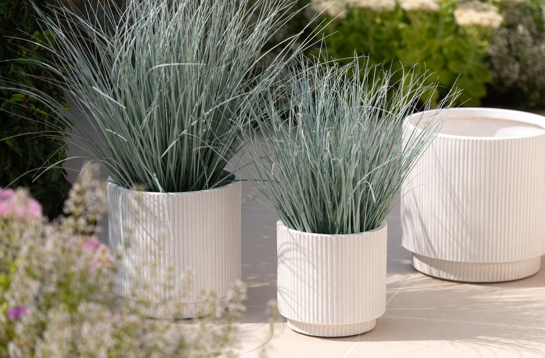 Bloempotten Misty Klei Wit Set van 3 - Pot - J-Line - livinglovely.nl