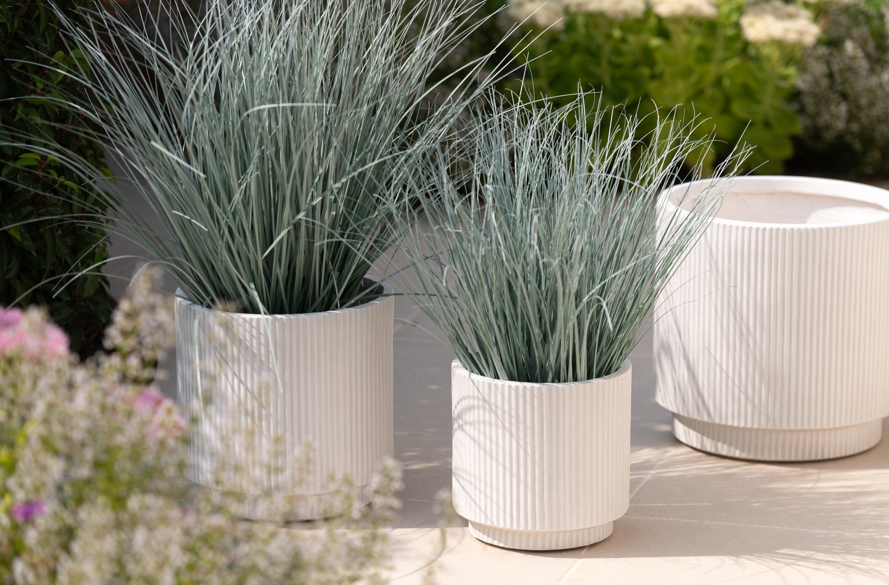 Bloempotten Misty Klei Wit Set van 3 - Pot - J-Line - livinglovely.nl