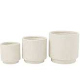 Bloempotten Misty Klei Wit Set van 3 - Pot - J-Line - livinglovely.nl