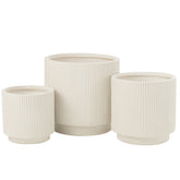 Bloempotten Misty Klei Wit Set van 3 - Pot - J-Line - livinglovely.nl