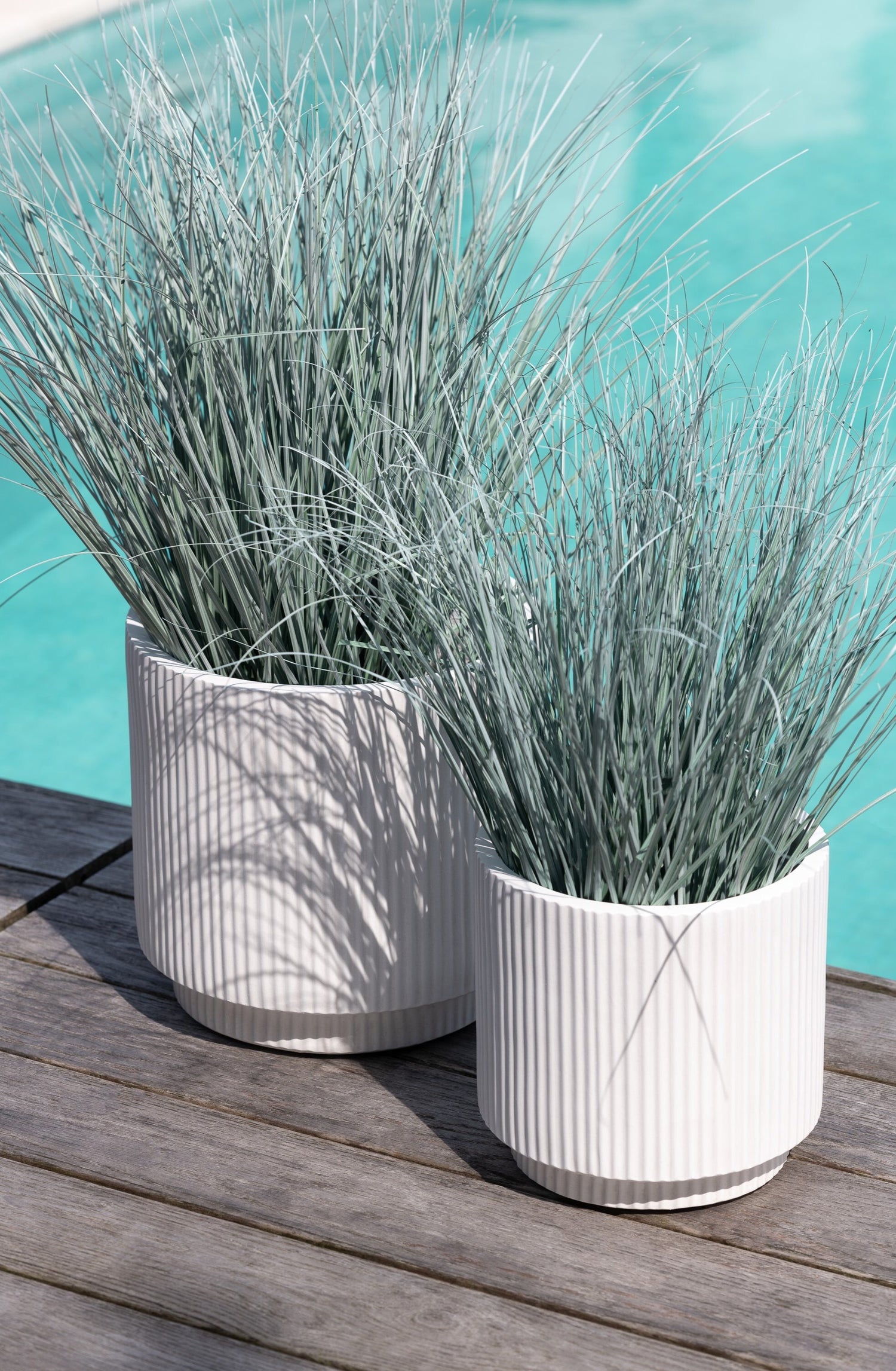 Bloempotten Misty Klei Wit Set van 3 - Pot - J-Line - livinglovely.nl
