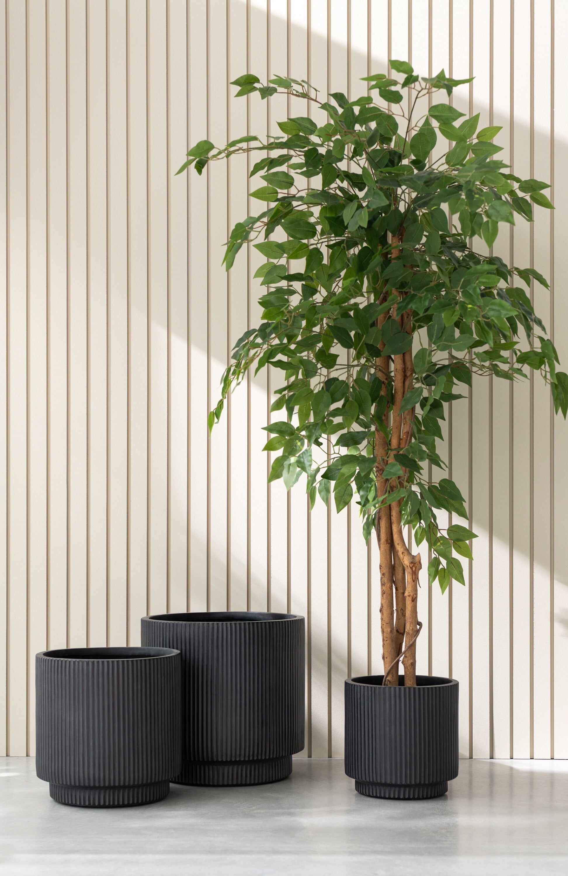 Bloempotten Misty Klei Zwart Set van 3 - Pot - J-Line - livinglovely.nl