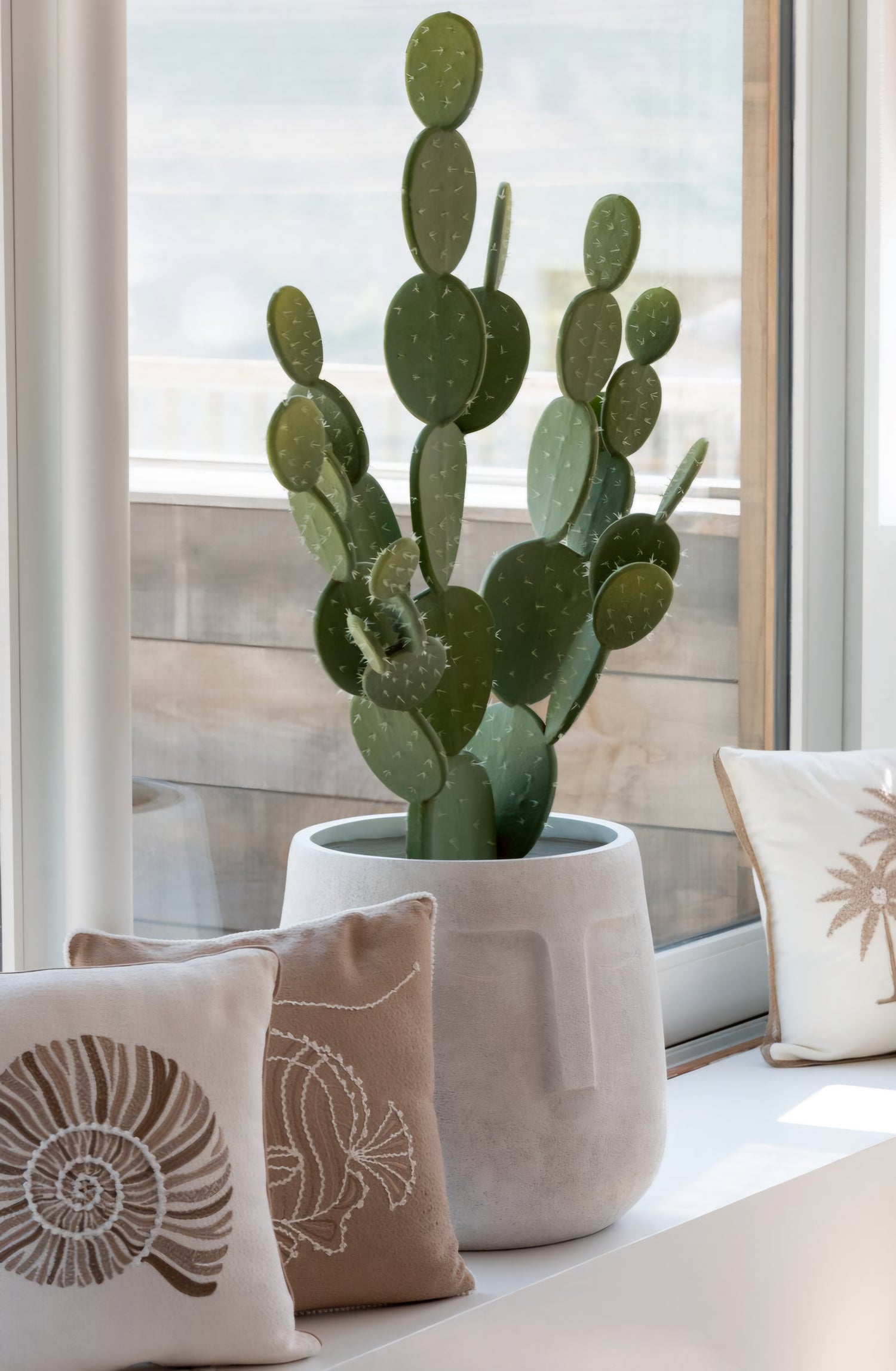 Bloempotten Moai Klei Wit Set van 3 - Pot - J-Line - livinglovely.nl