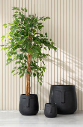 Bloempotten Moai Klei Zwart Set van 3 - Pot - J-Line - livinglovely.nl