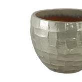 Bobi Pearl Ceramic Pot Round Square Pattern Set van 3 PTMD - Pot - PTMD - livinglovely.nl