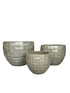 Bobi Pearl Ceramic Pot Round Square Pattern Set van 3 PTMD - Pot - PTMD - livinglovely.nl