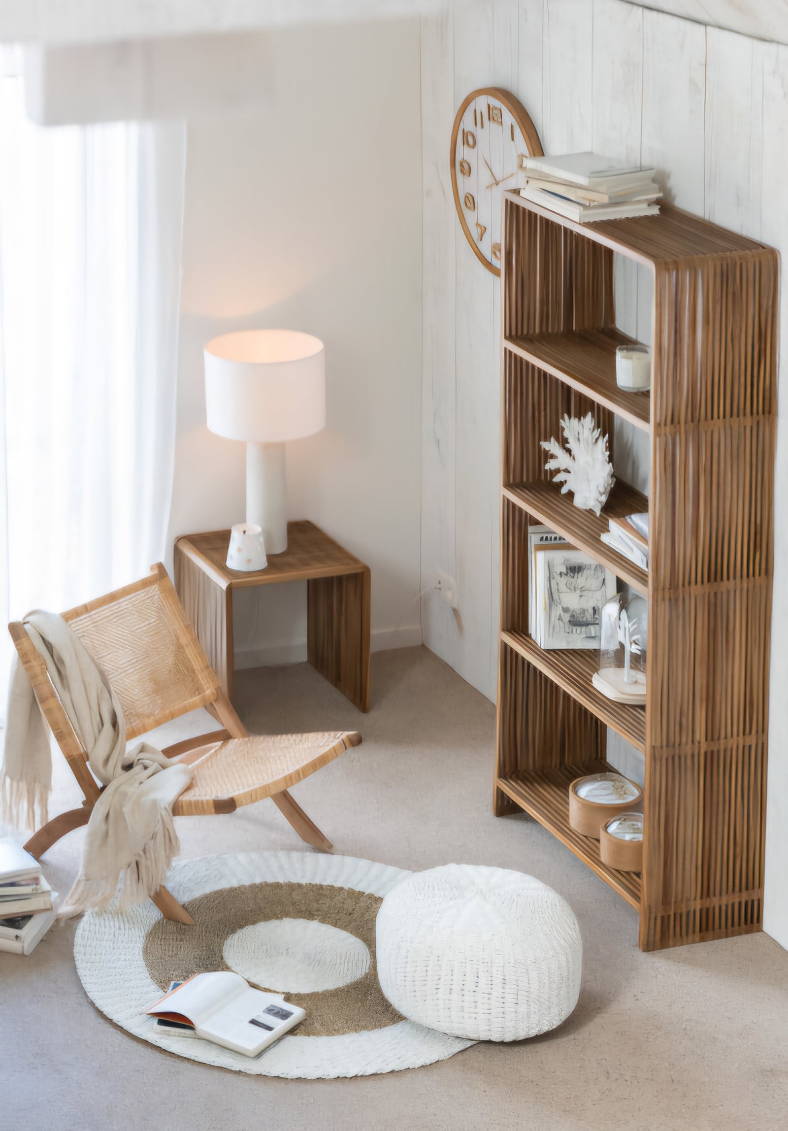 Boekenkast 4 Schappen Gerecycleerd Teak Naturel - Boekenkast - J-Line - livinglovely.nl