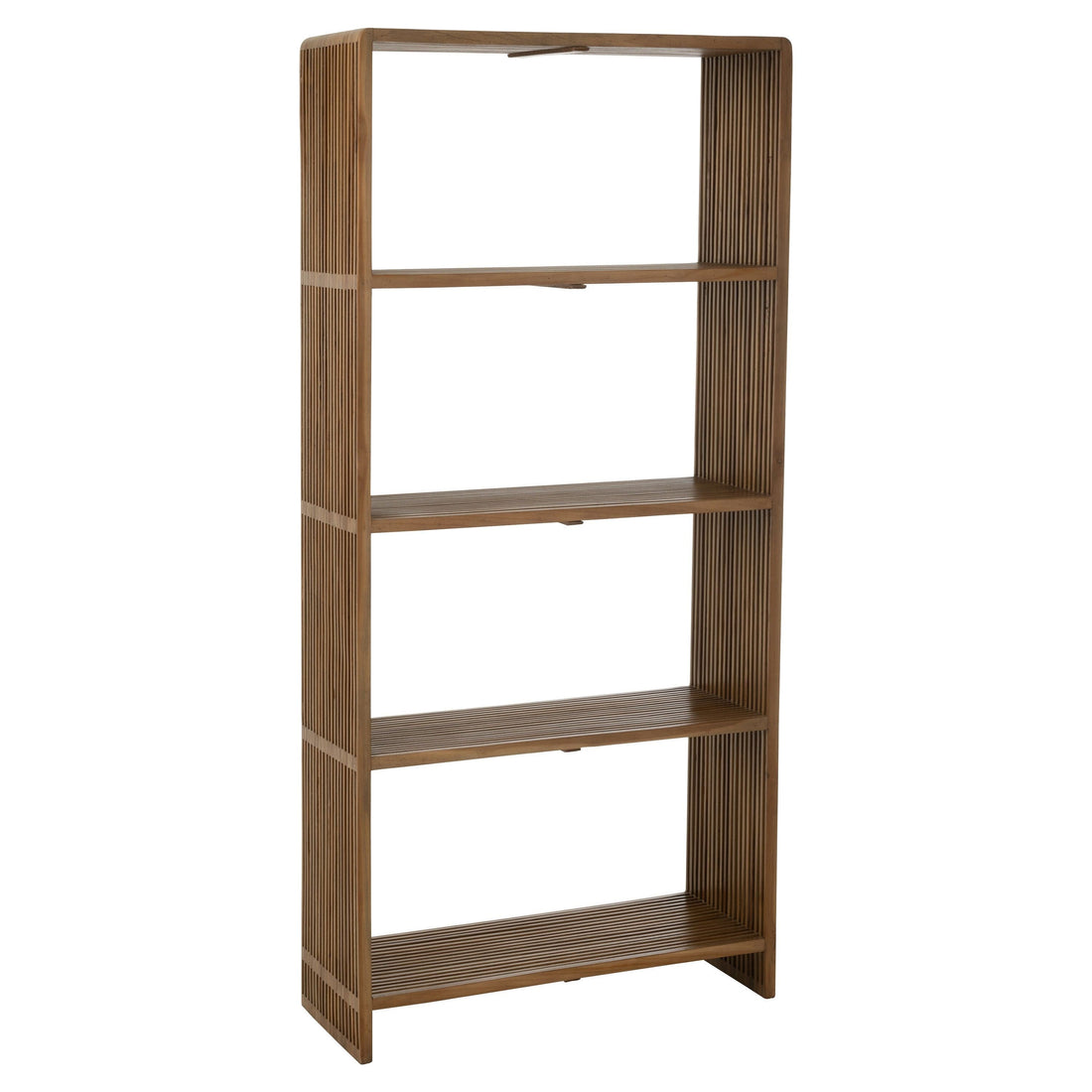 Boekenkast 4 Schappen Gerecycleerd Teak Naturel - Boekenkast - J-Line - livinglovely.nl