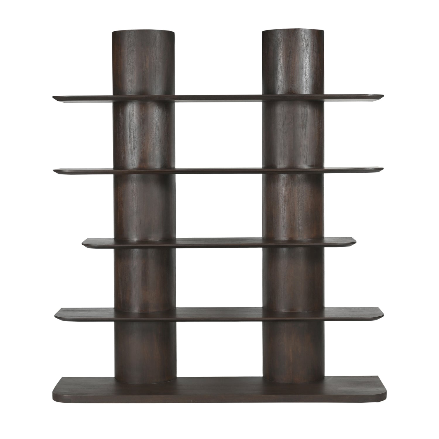 Boekenkast Finn van Starfurn schuin van voren, 180 cm breed en 200 cm hoog