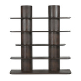 Boekenkast Finn van Starfurn schuin van voren, 180 cm breed en 200 cm hoog