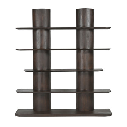 Boekenkast Finn van Starfurn schuin van voren, 180 cm breed en 200 cm hoog