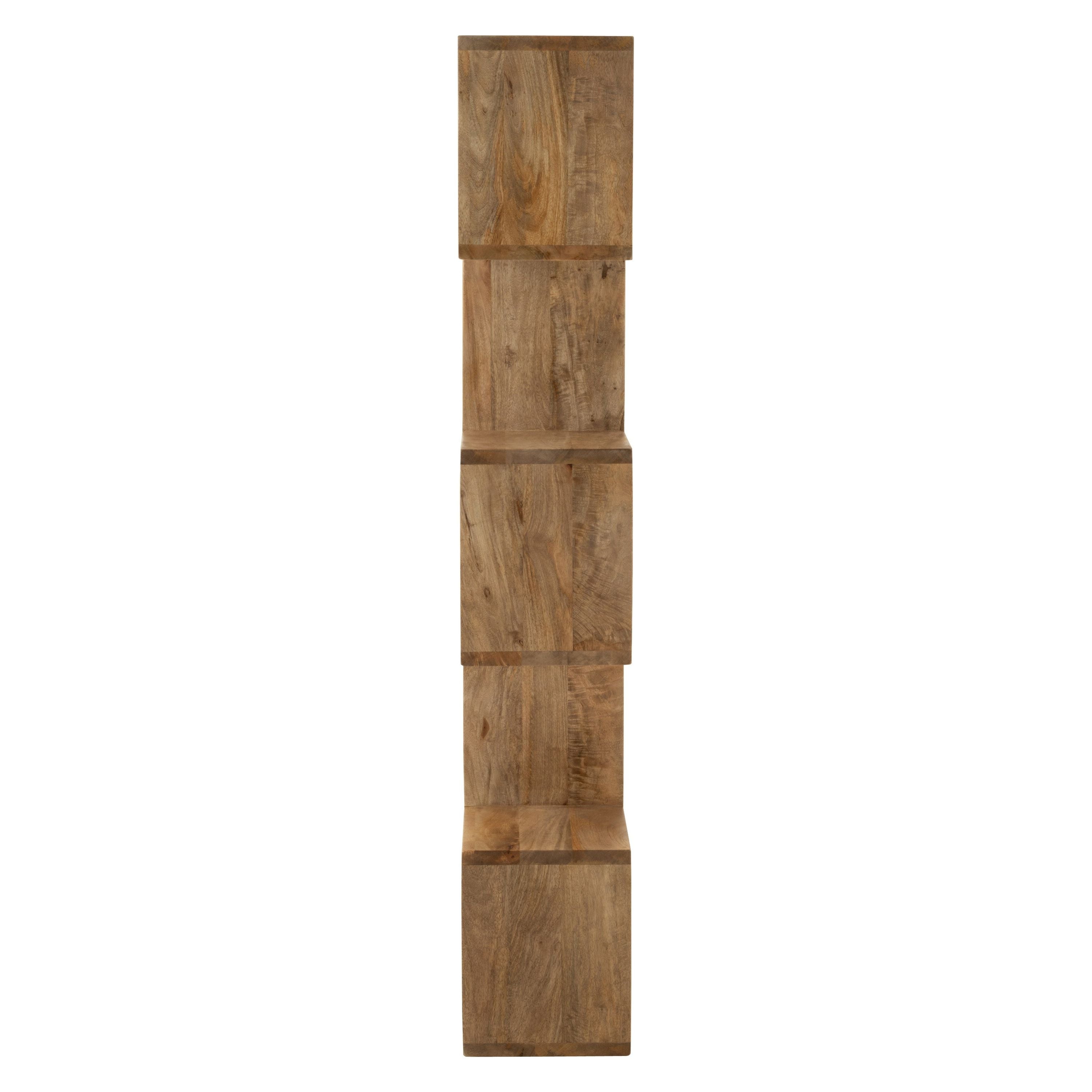 Boekenkast Verticaal Latten Mango Hout Naturel - Boekenkast - J-Line - livinglovely.nl