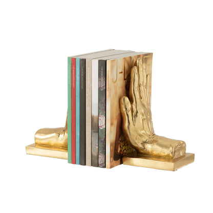Buchstützen Hände Poly Gold Set aus 2 Stück J-Line