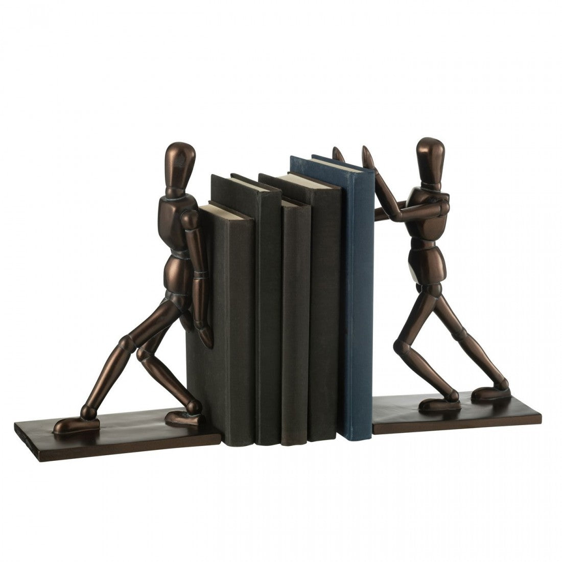 Boekensteun Model Mannen Resine Bruin Set van 2 - Boekensteun - J-Line - livinglovely.nl