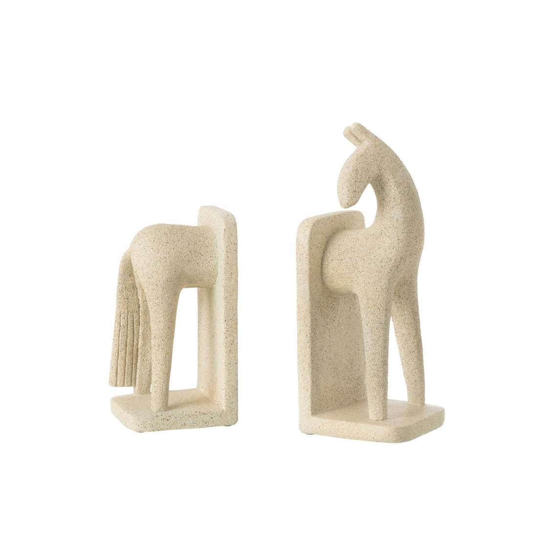 Boekensteun Paard Modern Resine Beige Set J-Line