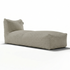 Boho Extra Long Chair Taupe van Laui Lounge, extra diepe loungestoel van geweven taupe buitenstof