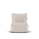 Beige Boho kinderstoel van Laui Lounge van voren, met zitting van 48 bij 48 centimeter