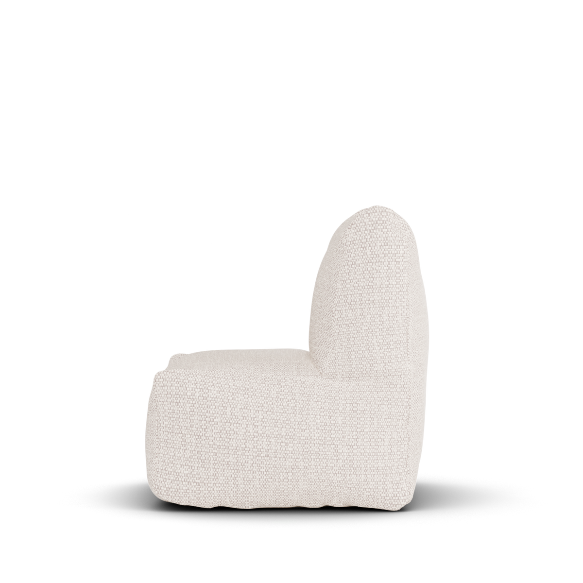 Beige Boho kinderstoel van Laui Lounge van opzij, met rughoogte van 50 centimeter