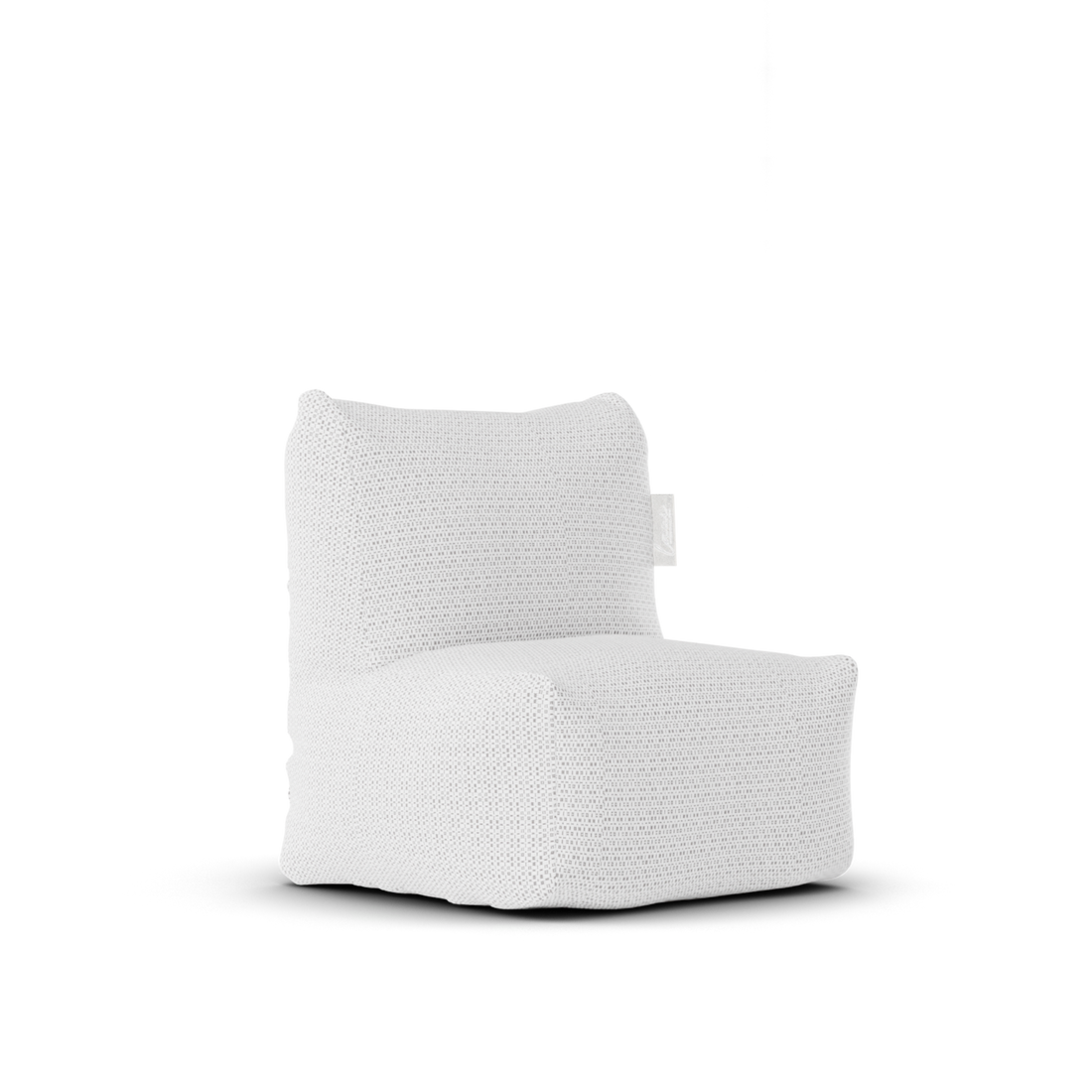Boho Kid Lounge White van Laui Lounge, witte kinderstoel van geweven waterafstotende stof