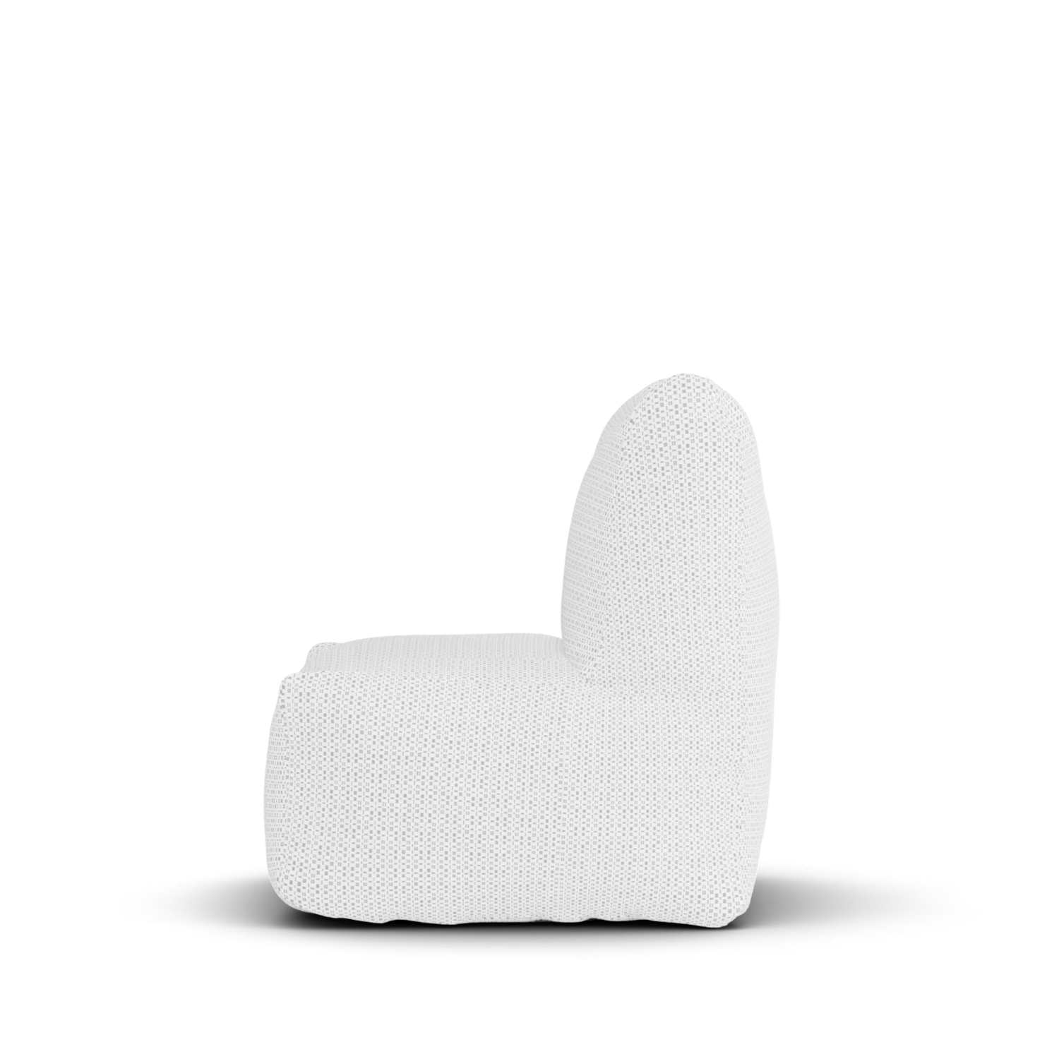Witte Boho kinderstoel van Laui Lounge van opzij, met rughoogte van 50 centimeter